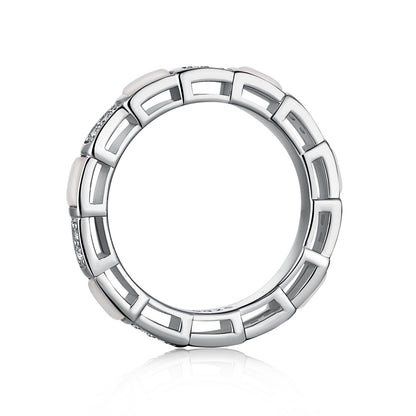 SILVER MOTHER OF PEARL BAND RING - BRILLI GOLDINI